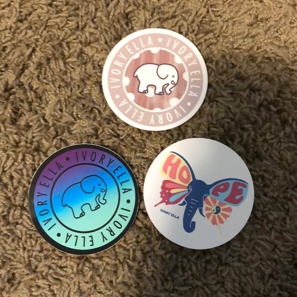 3 pack Ivory Ella stickers